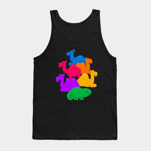 Animals Puns - Camel Chameleon Tank Top by aaronsartroom